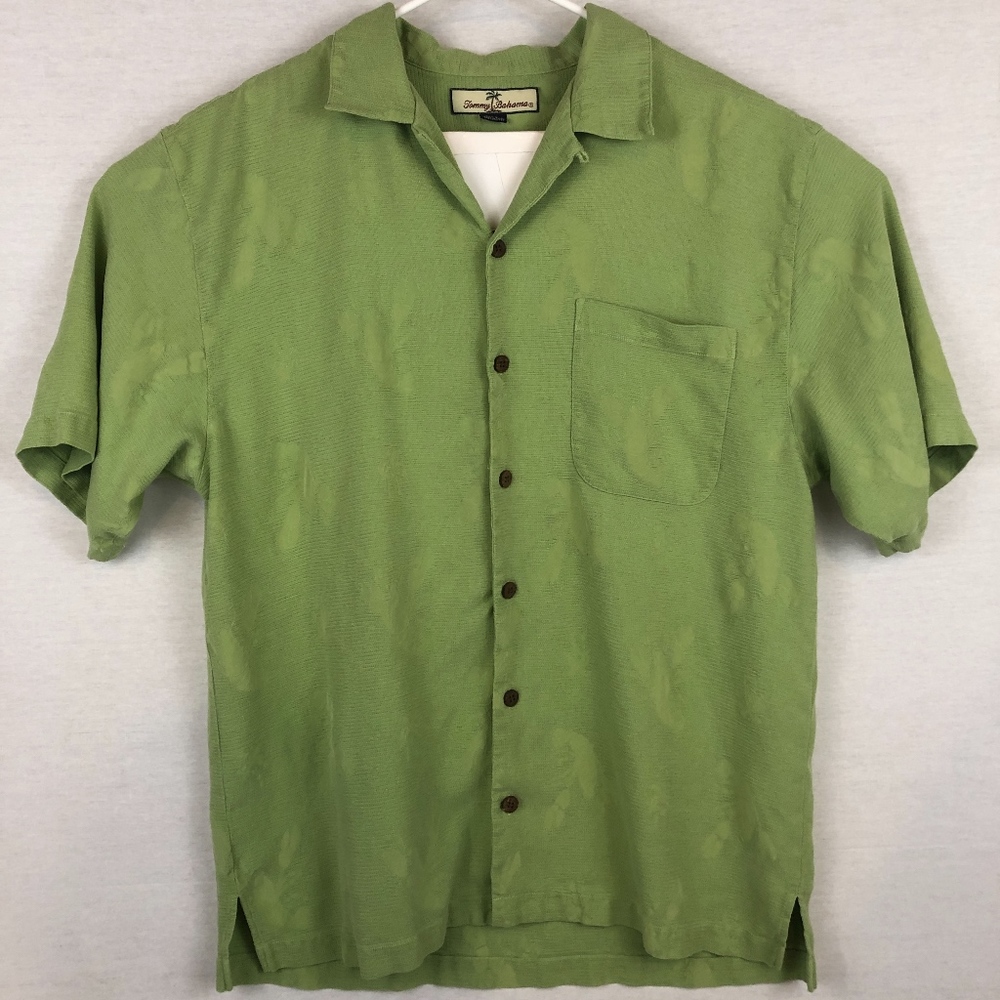 TOMMY BAHAMA "The Green Lobster" Silk Hawaiian Tee